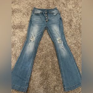 Blue bell bottom jeans